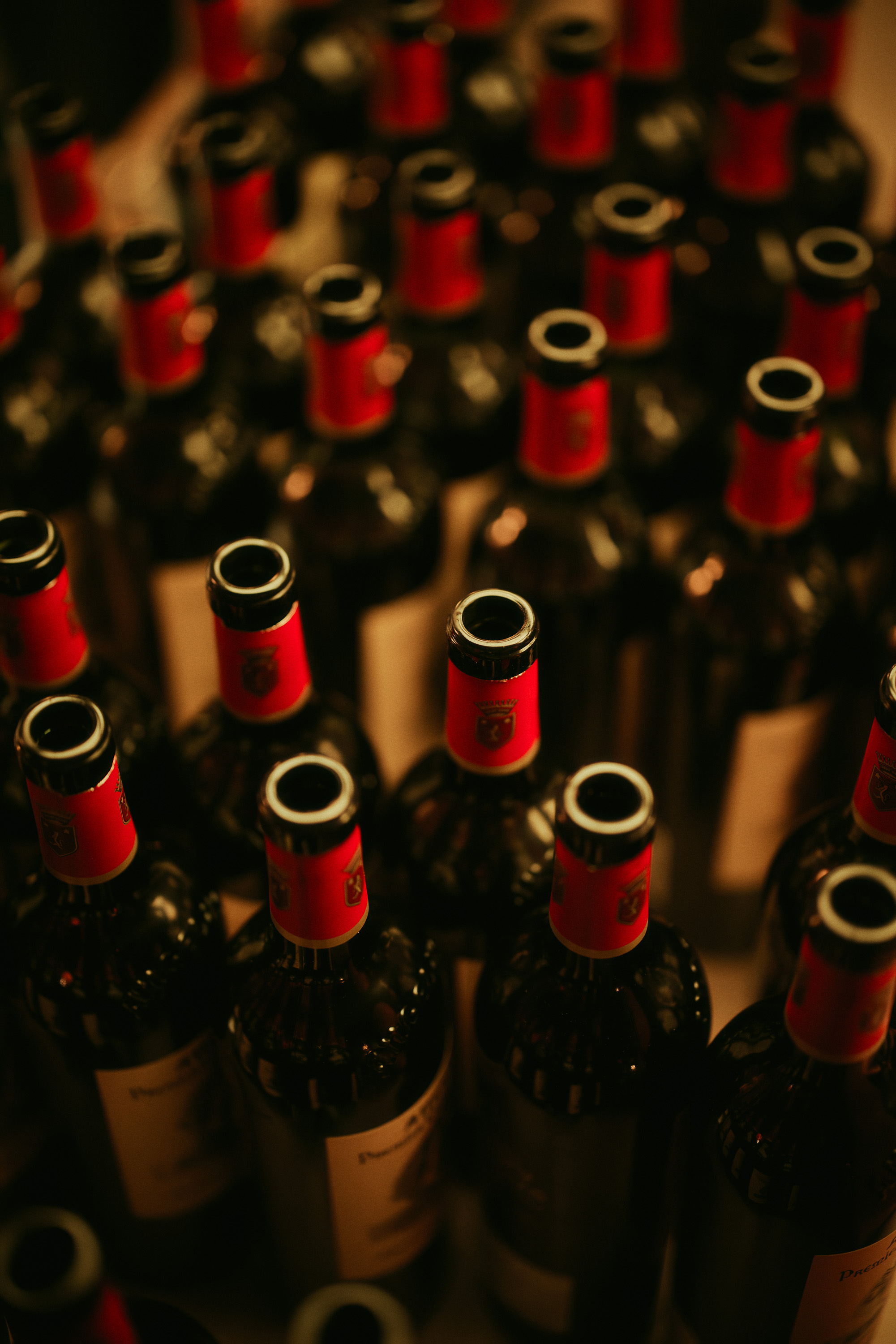 Wine bottles arranged in the Cattlemen’s Club wine collection